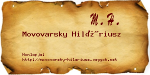 Movovarsky Hiláriusz névjegykártya